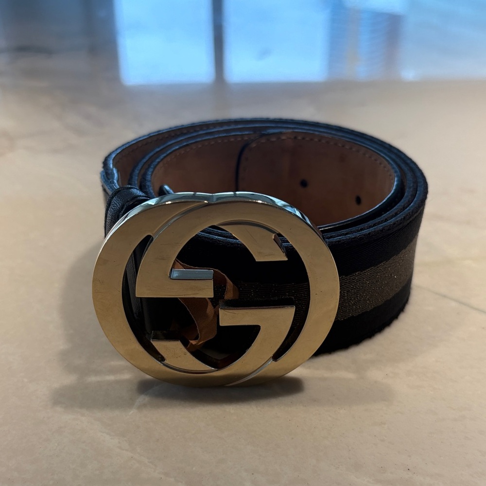 Gucci Black and Gold Women's Belt